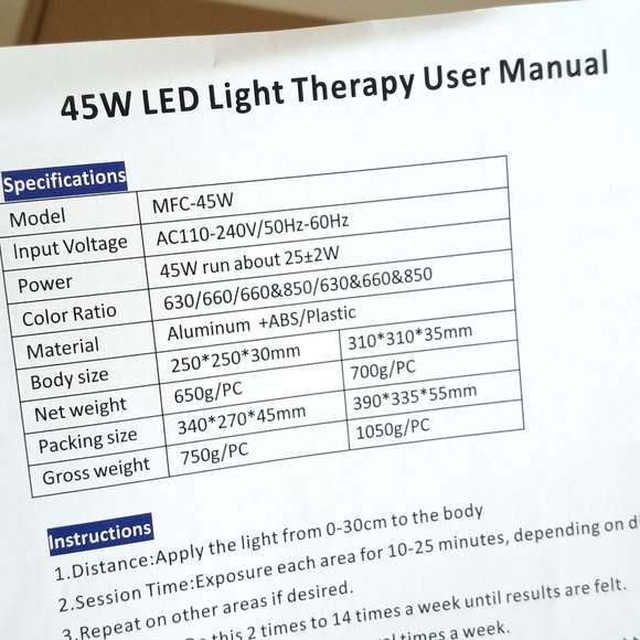 Red Light Panel New in Box (With Cord, Hanging Wires with Hooks & Instructions) - Picture 14 of 16